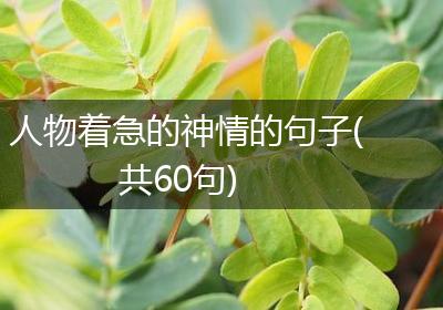 人物着急的神情的句子(共60句)