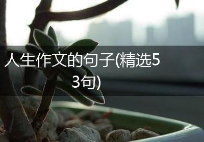 人生作文的句子(精选53句)