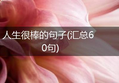 人生很棒的句子(汇总60句)
