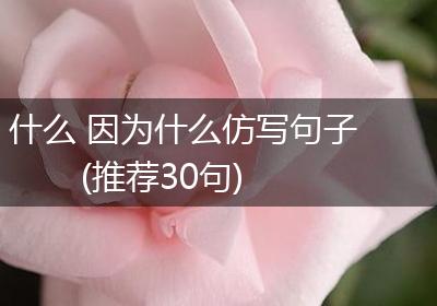 什么 因为什么仿写句子(推荐30句)