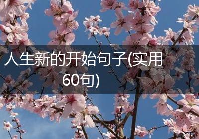 人生新的开始句子(实用60句)