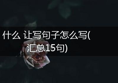 什么 让写句子怎么写(汇总15句)