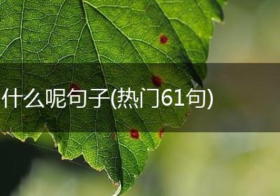 什么呢句子(热门61句)