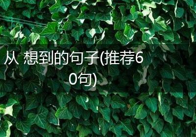 从 想到的句子(推荐60句)
