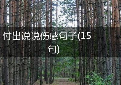 付出说说伤感句子(15句)