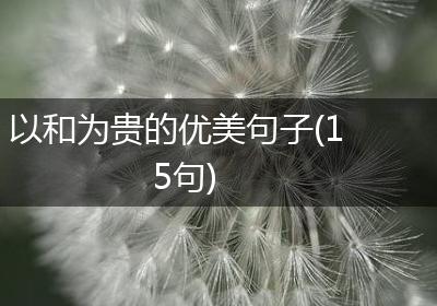 以和为贵的优美句子(15句)