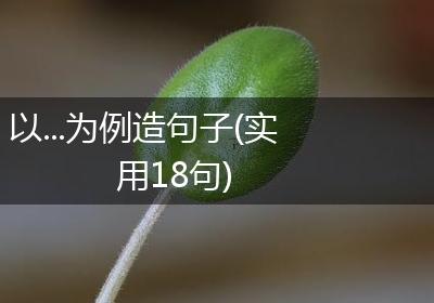 以...为例造句子(实用18句)