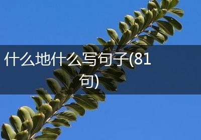 什么地什么写句子(81句)