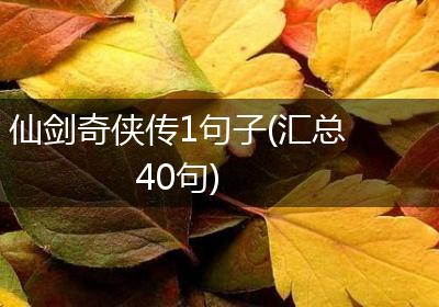 仙剑奇侠传1句子(汇总40句)