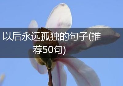 以后永远孤独的句子(推荐50句)