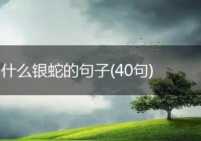 什么银蛇的句子(40句)