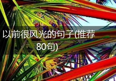 以前很风光的句子(推荐80句)