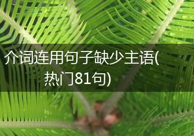 介词连用句子缺少主语(热门81句)