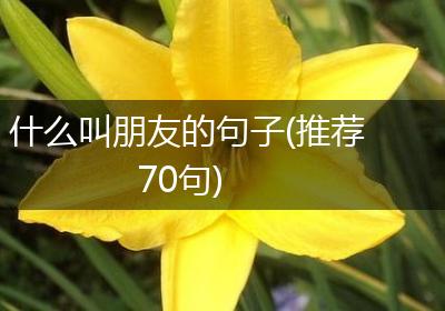 什么叫朋友的句子(推荐70句)