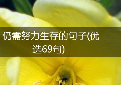 仍需努力生存的句子(优选69句)