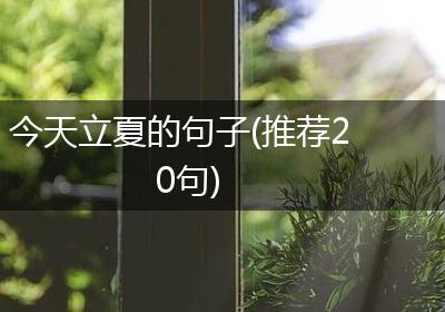 今天立夏的句子(推荐20句)