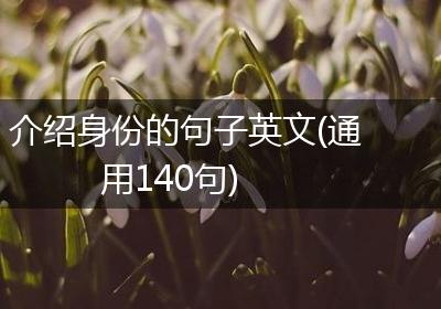 介绍身份的句子英文(通用140句)