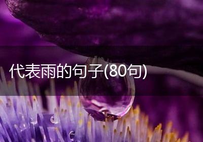 代表雨的句子(80句)