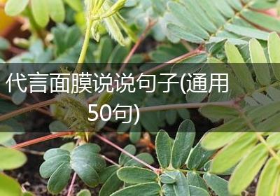 代言面膜说说句子(通用50句)