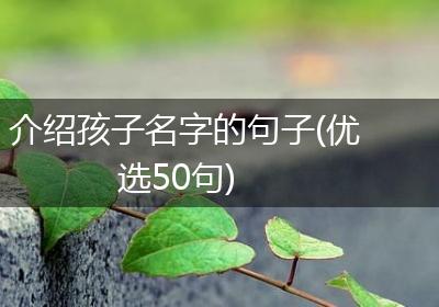介绍孩子名字的句子(优选50句)