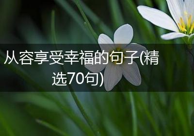 从容享受幸福的句子(精选70句)