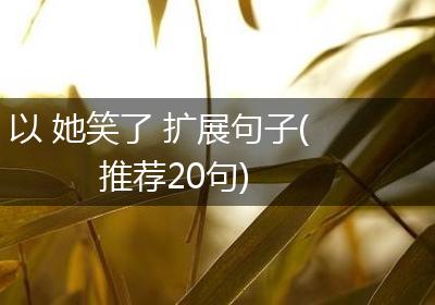 以 她笑了 扩展句子(推荐20句)