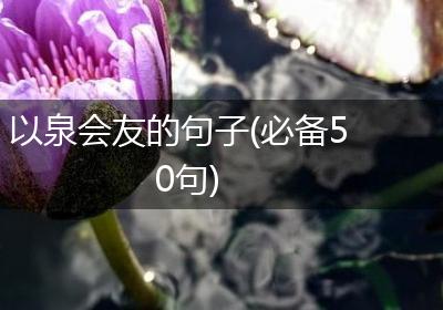 以泉会友的句子(必备50句)