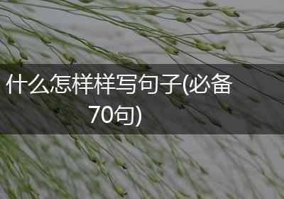 什么怎样样写句子(必备70句)