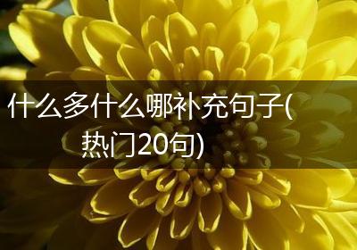什么多什么哪补充句子(热门20句)