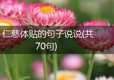仁慈体贴的句子说说(共70句)