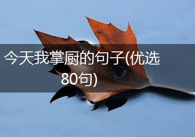 今天我掌厨的句子(优选80句)