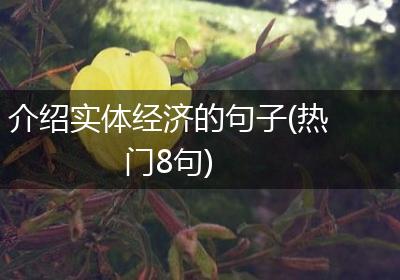 介绍实体经济的句子(热门8句)