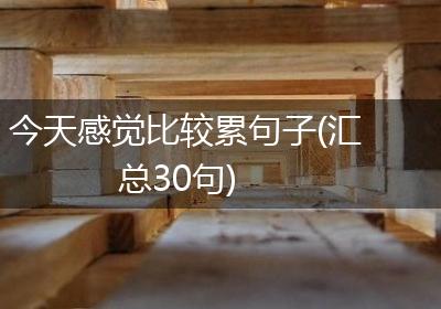 今天感觉比较累句子(汇总30句)