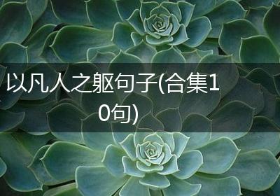以凡人之躯句子(合集10句)