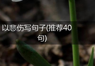 以悲伤写句子(推荐40句)