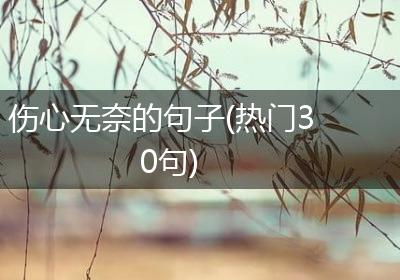 伤心无奈的句子(热门30句)