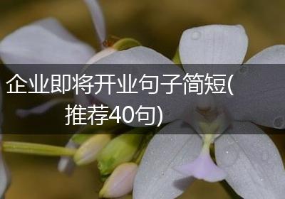 企业即将开业句子简短(推荐40句)