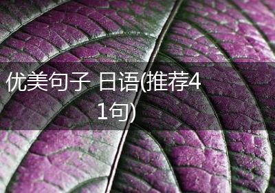 优美句子 日语(推荐41句)