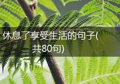 休息了享受生活的句子(共80句)