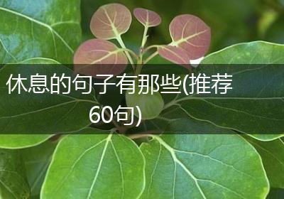 休息的句子有那些(推荐60句)