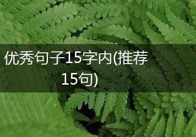 优秀句子15字内(推荐15句)