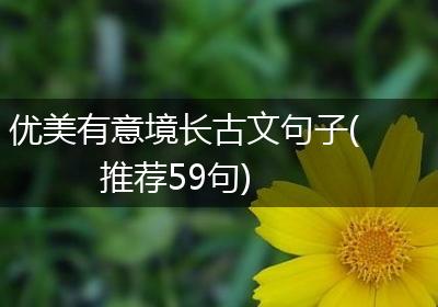 优美有意境长古文句子(推荐59句)