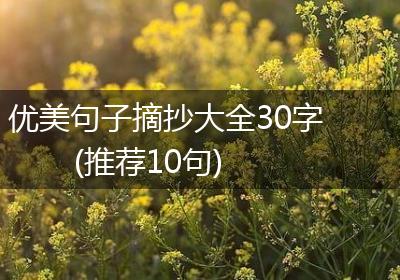 优美句子摘抄大全30字(推荐10句)