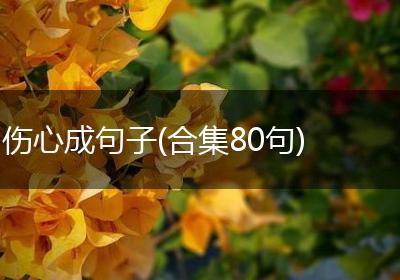 伤心成句子(合集80句)