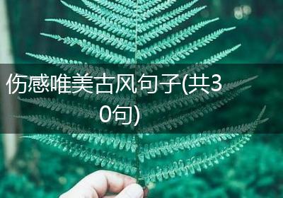 伤感唯美古风句子(共30句)