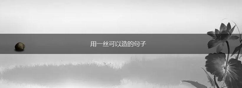 用一丝可以造的句子,第1张