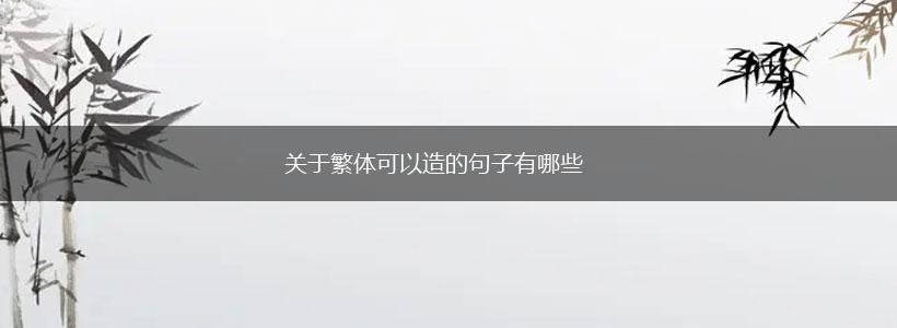 关于繁体可以造的句子有哪些,第1张