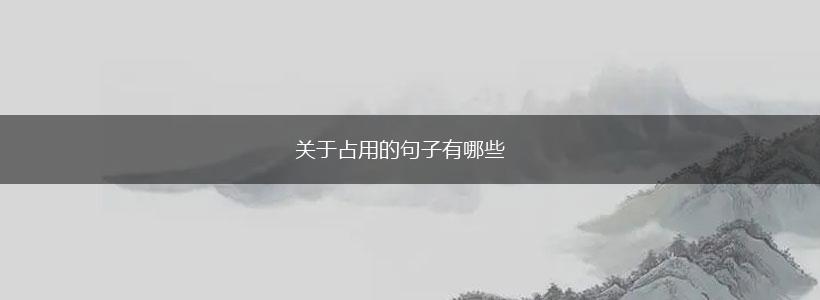 关于占用的句子有哪些,第1张