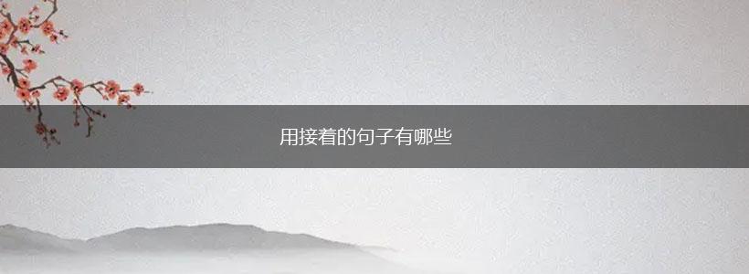用接着的句子有哪些,第1张