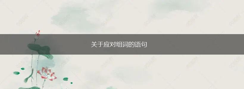 关于应对组词的语句,第1张